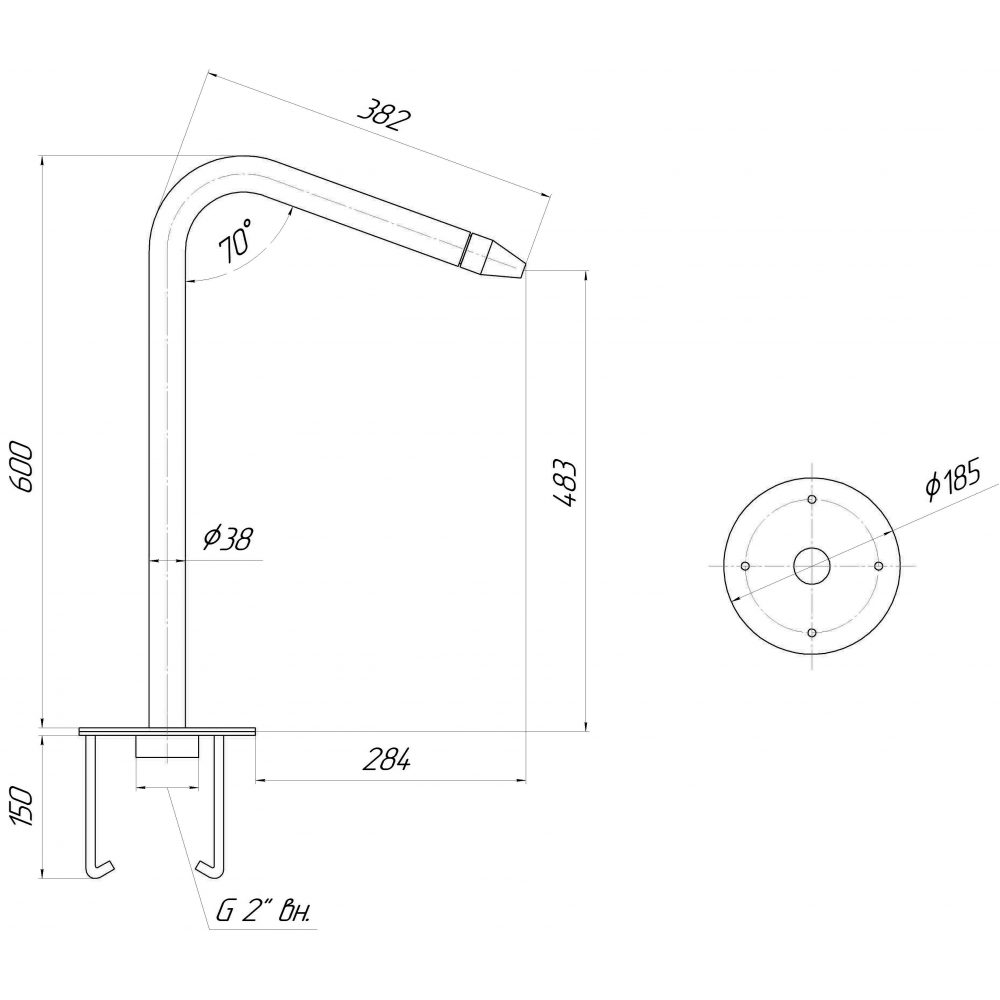 Водяная пушка 600, эконом (AISI 304) — изображение 2