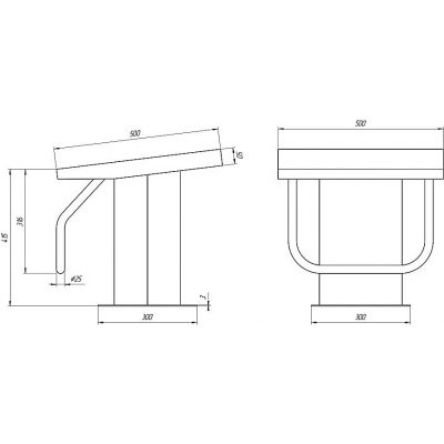 Стартовая тумба прямая й H=400 мм (AISI 304) — изображение 2