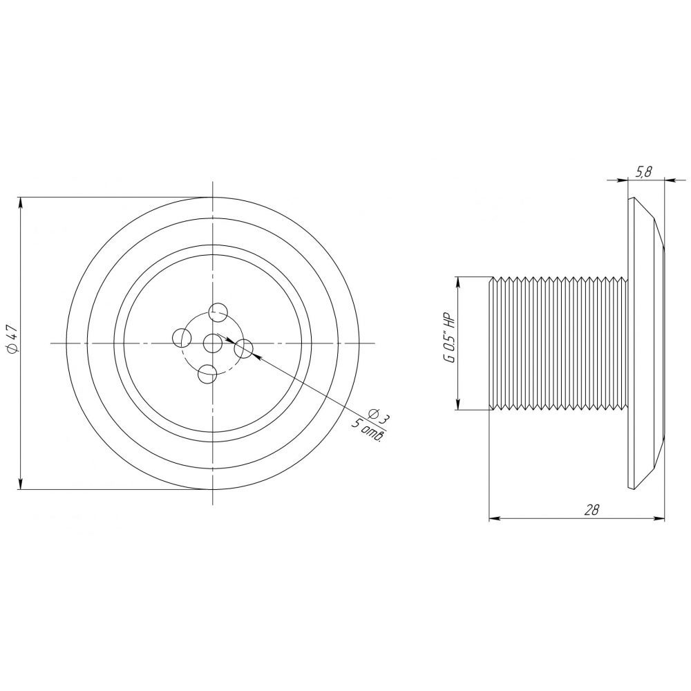 Барботажная форсунка 1/2" плитка — изображение 3